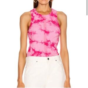 Proenza Schouler Pink Tie-Dye Ribbed Tank